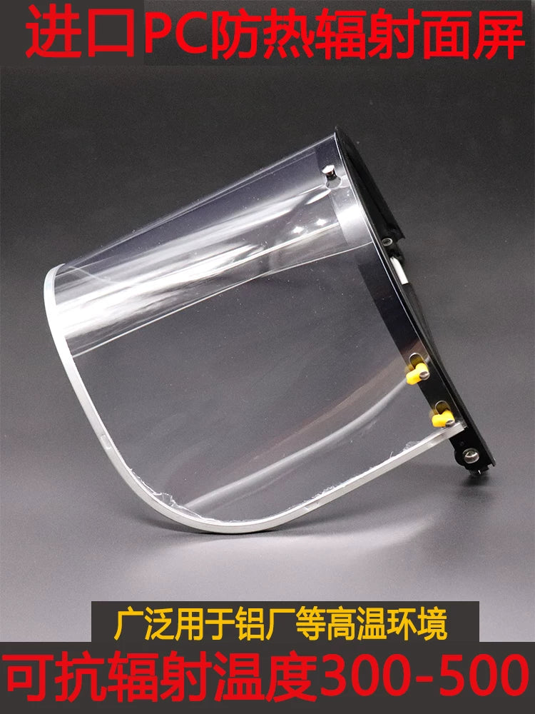 High-Temperature Resistant PC Face Shield with Aluminum Bracket for Industrial Protection