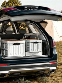 Portable Folding Storage Box with Tabletop Lid for Car Trunk & Camping