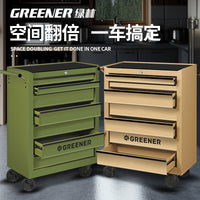 Green Forest Heavy-Duty Rolling Tool Cart with Drawers for Workshop and Garage