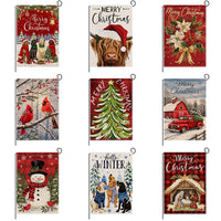 Christmas Holiday Garden Flag Double-Sided Polyester Outdoor Yard Decoration