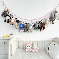 Hand-Woven Macrame Toy Hammock Wall Decor for Stuffed Animals and Photos