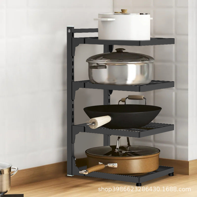 Multi-layer Under-Sink Kitchen Storage Rack for Pots and Pans, Adjustable Cabinet Organizer