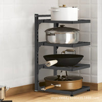Multi-layer Under-Sink Kitchen Storage Rack for Pots and Pans, Adjustable Cabinet Organizer