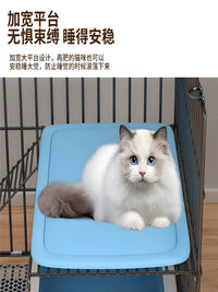 Large Indoor Cat Cage with Litter Box, Multi-Tier Cat Condo with Ample Space