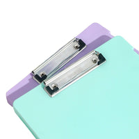 Morandi A4 File Storage Box with Clip Board, Transparent PP Plastic Organizer for Dorm & Office