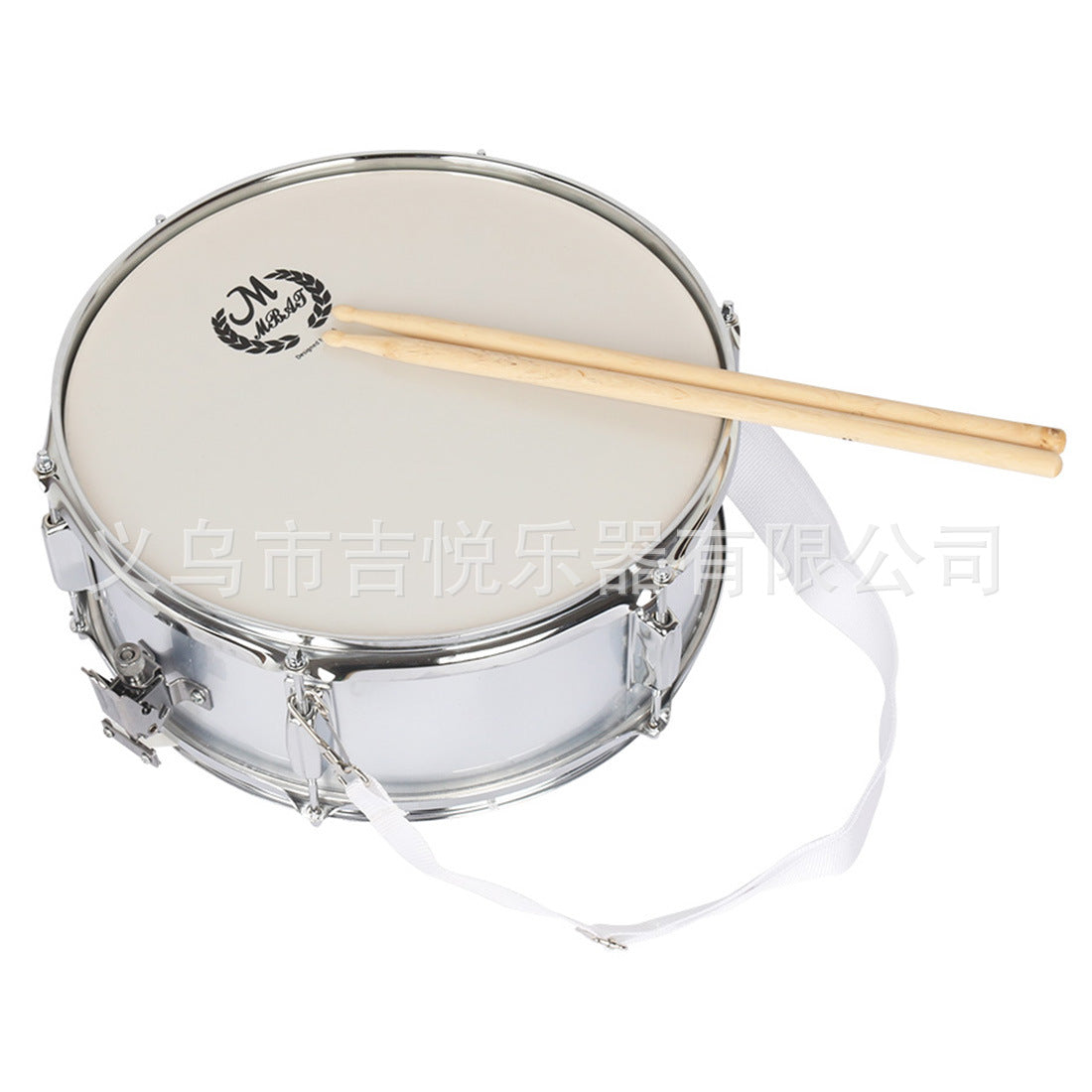 MBAT 14-inch Silver Snare Drum with Accessories for School Band Performance