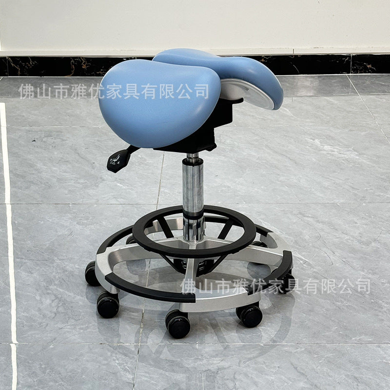 Ergonomic Dental Saddle Chair with Wheels, Adjustable Doctor's Stool for Surgery and Bar Counter