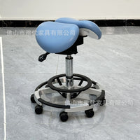 Ergonomic Dental Saddle Chair with Wheels, Adjustable Doctor's Stool for Surgery and Bar Counter