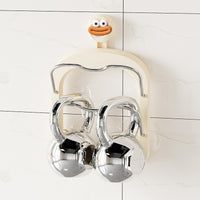 Suction Cup Pot Lid Holder Wall Mounted Kitchen Storage Rack with Drip Tray for Cutting Boards