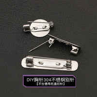 DIY Brooch Pin with Tray, 304 Stainless Steel, Non-rusting, for Jewelry Making