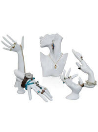 Mannequin Bust Jewelry Display Stand for Necklaces, Earrings, Bracelets, and Rings