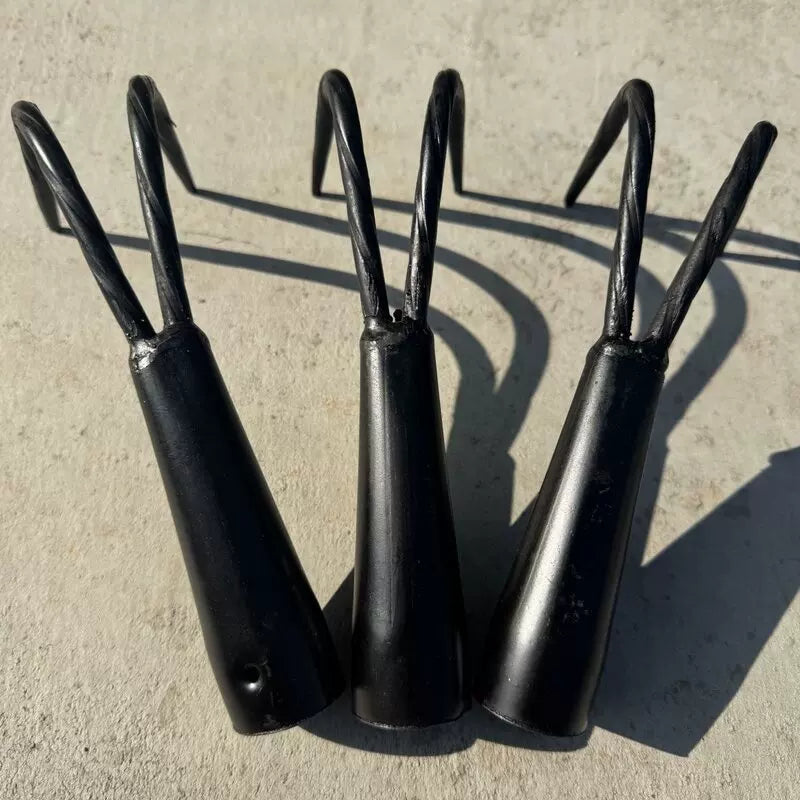 Hand-Forged Manganese Steel Double-Tooth Rake Head for Gardening and Agriculture