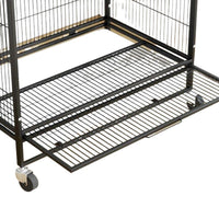 Multi-Tier Metal Bird Cage for Peony, Pearl, and Finch Birds, Large Breeding Aviary with Roof
