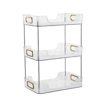 Multi-layer PET Desktop Storage Rack with Wheels for Cosmetics and Sundries