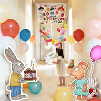 Birthday Balloon Rain Backdrop Set for Party Decoration and Photo Booth