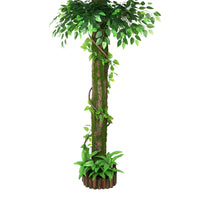 Artificial Bark Pipe Cover with Greenery for Indoor Landscaping