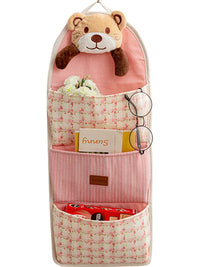 Fabric Wall Hanging Storage Bag with Multiple Pockets for Keys, Phones, and Small Items