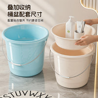 Clear Plastic Water Bucket with Handle, Thickened Large Capacity for Laundry, Bath, and Storage