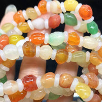 Natural Alashan Gobi Agate Colorful Beaded Bracelet