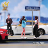 Miniature People Figures 1/24 1/43 1/64 1/87 Scale, Casual Street Scene Models with Coffee/Milk Tea