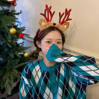 Korean Ins Style Christmas Antler Headband with Bells for Parties and Photoshoots