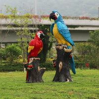 Outdoor Fiberglass Parrot Sculpture for Garden and Landscape Decoration