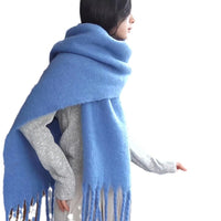 Unisex Plaid/Solid Cashmere Feel Scarf Thick Warm Shawl for Autumn/Winter
