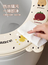 All-Season Waterproof Adhesive Toilet Seat Cover, No-Wash EVA Aromatherapy Toilet Sticker, Non-Fading