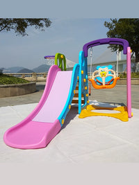Kids Indoor Outdoor Slide and Swing Set with Thickened Material for Home Use