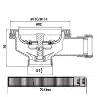 Kitchen Sink Drain Strainer with Overflow Pipe, Copper Tone
