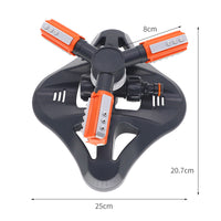 3-Arm Rotary Sprinkler for Garden Lawn, Adjustable Spray Patterns