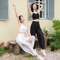 Women's Loose Breathable Mesh Yoga Pants, Wide Leg Pilates Harem Lounge Pants