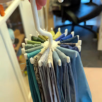 Hanfu Skirt Belt Storage Hanger with 20 Hooks, 360° Rotatable Anti-Tangle Organizer for Belts and Accessories
