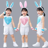 Kids' Sequin Bunny Costume Dress for Stage Performance and Dance