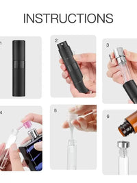 7-Piece 8ml Portable Refillable Perfume Atomizer Set for Travel