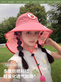 Kids' UV Protection Sun Hat for Summer, Wide Brim Outdoor Sunshade for Boys and Girls