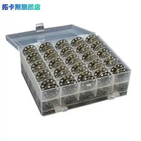 Sewing Machine Bobbin Organizer Box with 36 Pre-wound Bobbins and Thread
