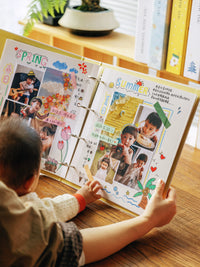 Children's Growth Photo Album, 4x6 Inch Baby's First Birthday Commemorative Self-Adhesive Insert-Type Large-Capacity Family Photo Album