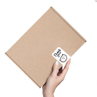 100-Pack Cute Expression Rectangular Thank You Stickers for Gift Boxes & Food Packaging