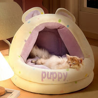 Semi-Enclosed Pet Sofa Bed for Cats and Small Dogs, All Seasons