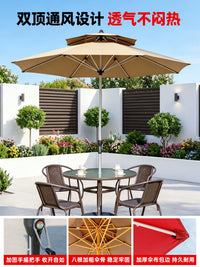 Outdoor Patio Umbrella with Base, Round Sunshade for Garden, Balcony, and Market Stalls