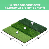 Golf Hitting Mat 3-in-1 Folding Practice Mat with Triple Turf for Driving and Chipping