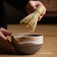 Japanese Style Coarse Pottery Matcha Bowl with Spout
