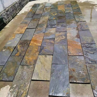 Natural Bluestone Slabs for Outdoor Paving and Landscaping, Rustic Yellow Stone for Gardens and Pathways