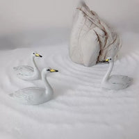 Japanese Zen Garden White Swan Micro Landscape Ornament for Home Decor