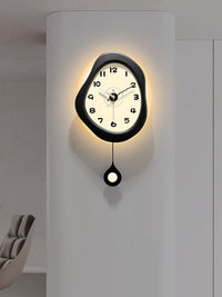 Vintage Style Wall Clock for Living Room, Cream Aesthetic, Sound-Activated Luminous