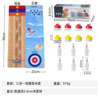 Mini Tabletop Curling Shuffleboard Bowling Game Mat