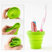 Collapsible Silicone Travel Cup with Lid - Portable Outdoor Water Bottle for Sports & Hiking
