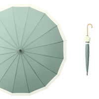 Korean-Japanese Style Patchwork Extra-Large Long-Handle Umbrella for Sun and Rain, Reinforced Windproof