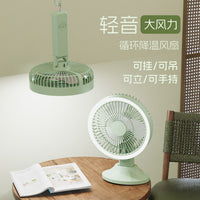Mini USB Portable Handheld Desk Fan with LED Light for Camping